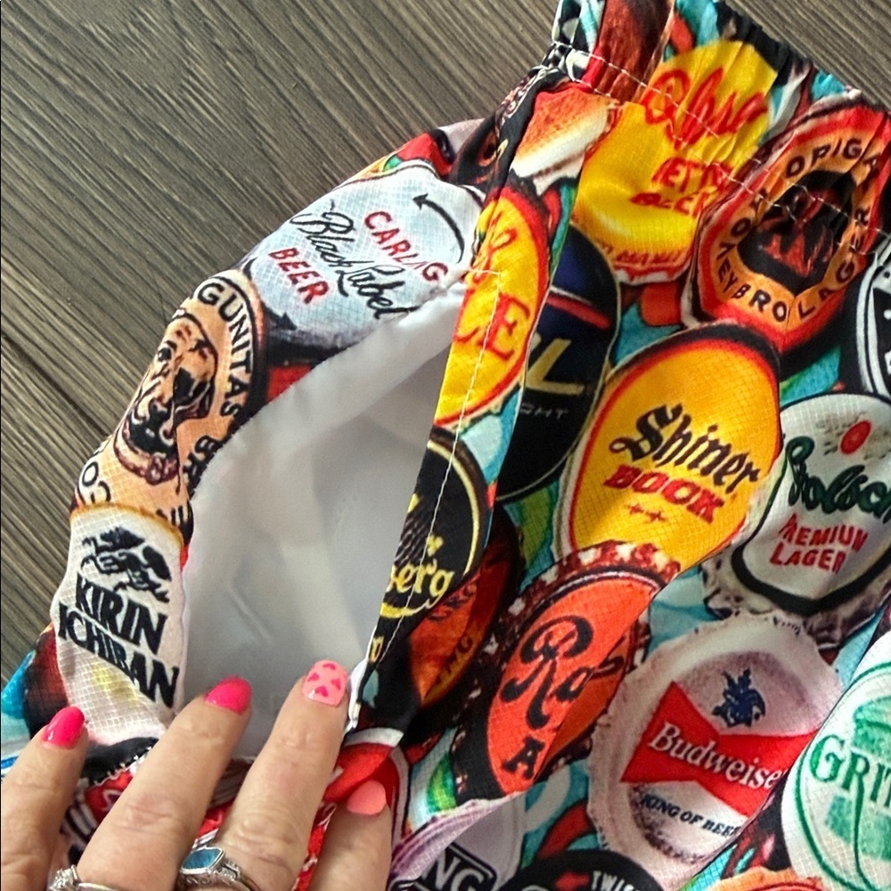 Colorful Logo Pattern Swim Trunks - Picture 5 of 7